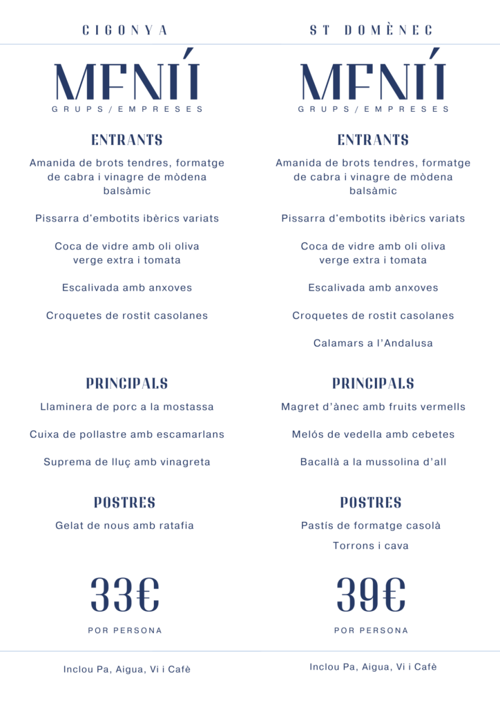 menus de grup 3 i 4